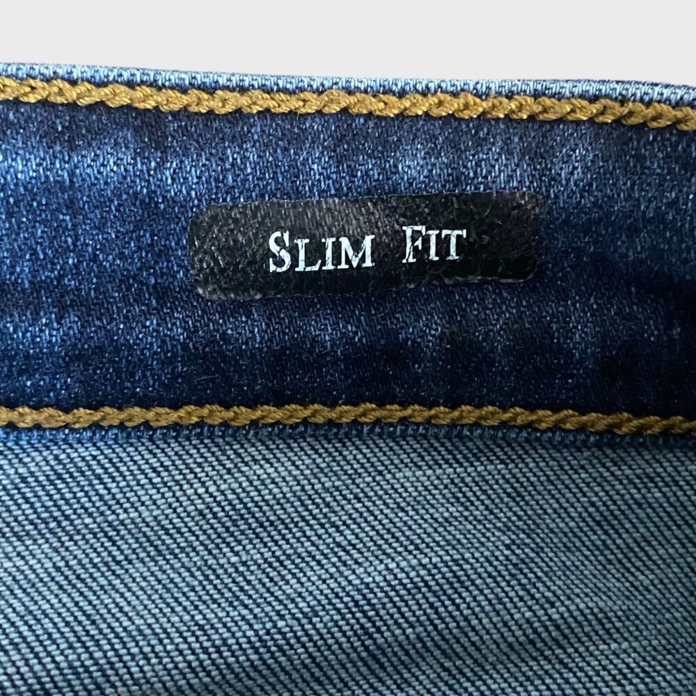 Judy Blue Slim Fit Denim Jeans Blue Women's Size 26 Mid-Rise Distressed Tapered - Picture 9 of 10